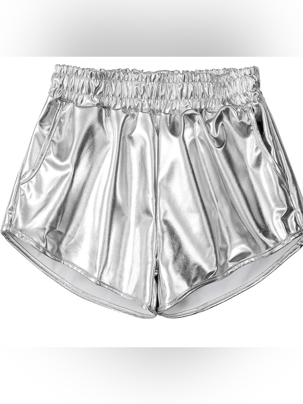 Metallic Silver girls Shorts size 8-9years